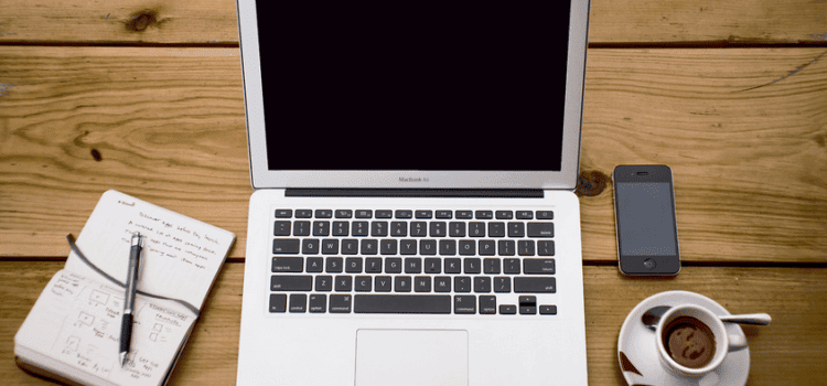mac book and coffee
